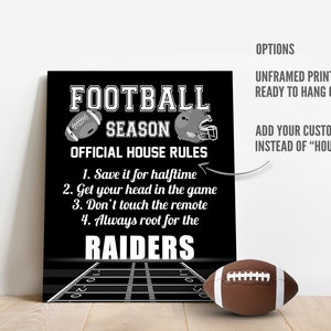 Las Vegas Raiders House Rules Poster: Football Fan Gift