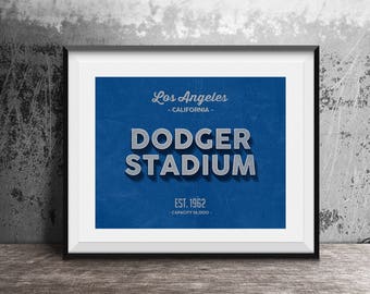 Dodger Stadium, Los Angeles Dodgers Decor, Vintage Baseball, Baseball Poster, Retro Print, Baseball Fan Gift, Sport Lover