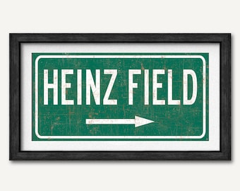 Heinz Field Highway Sign, Pittsburgh Steelers Fan Wall Art Poster Print, Football Gift For Him