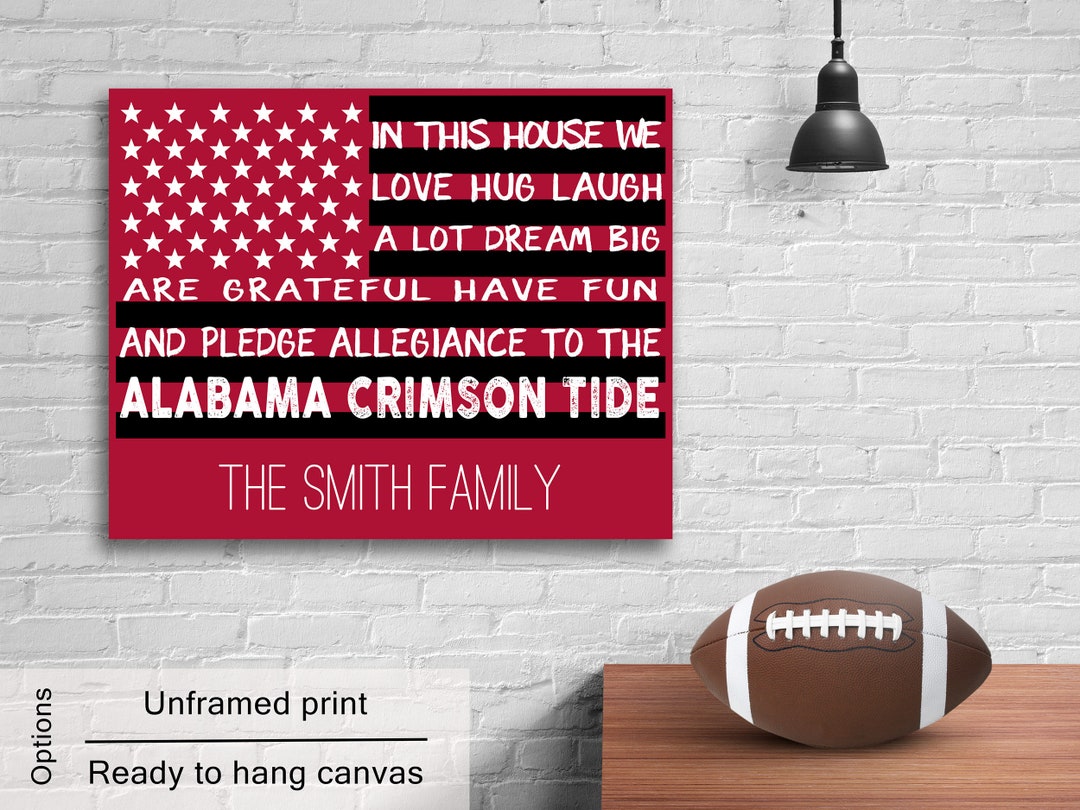 Alabama Crimson Tide Poster Print or Canvas Gift Custom Name - Etsy