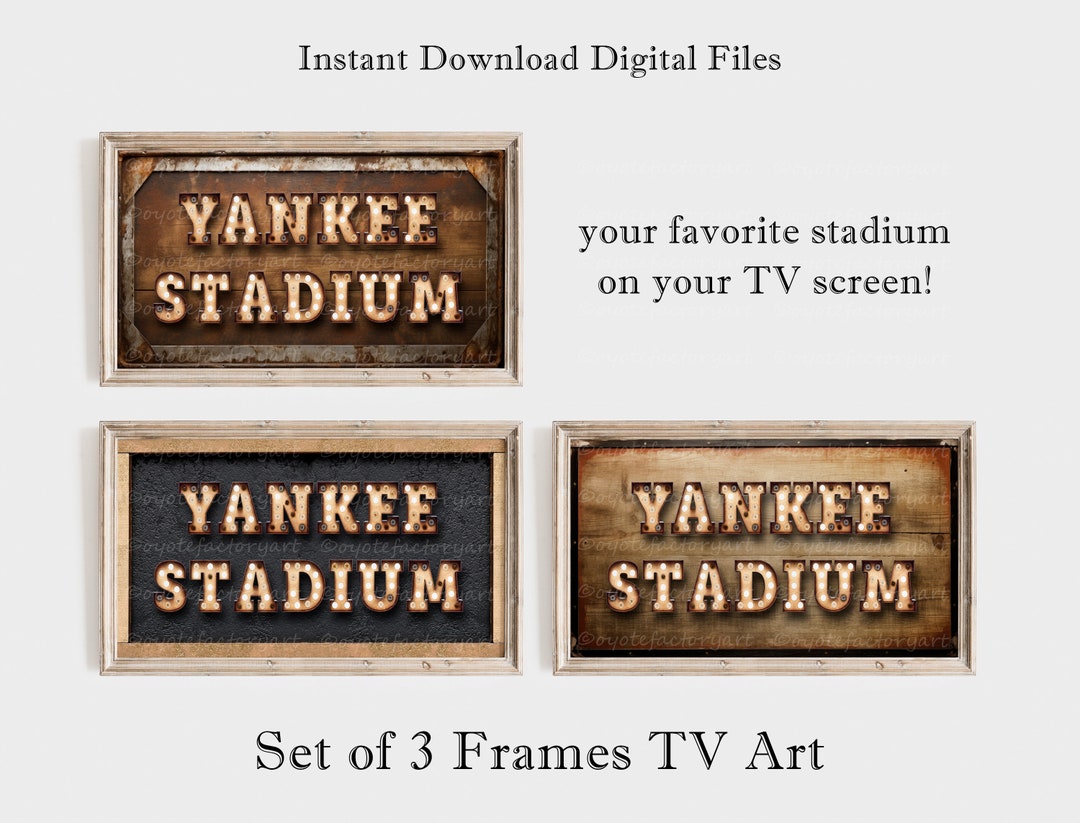 Yankee Stadium Samsung Frame TV Art Set of 3, New York Yankees Stadium