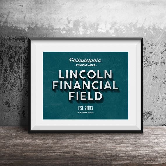 Lincoln Financial Field Retro Print: Philadelphia Eagles Football