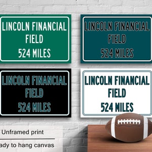 Personalized Eagles Stadium Distance Sign: Philadelphia Football Art Print or Canvas