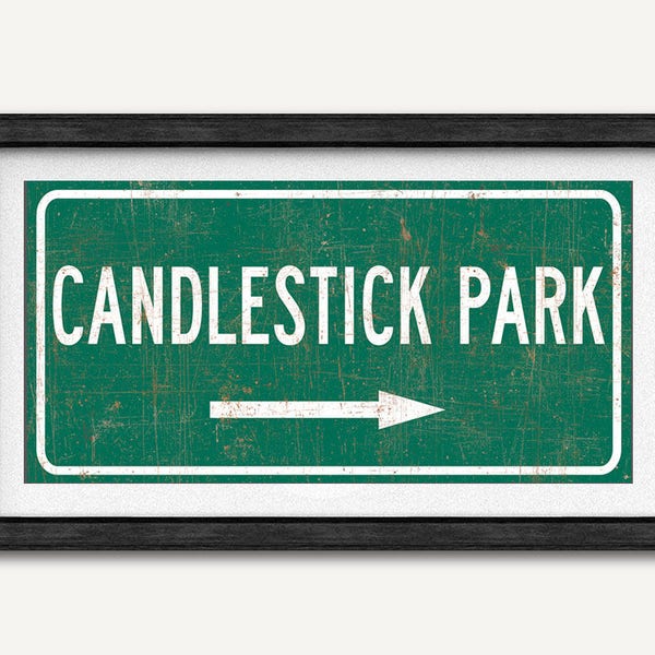 Candlestick Park Highway Sign, San Fransisco 49ers Fan Wall Art Poster Print, Football Gift For Him