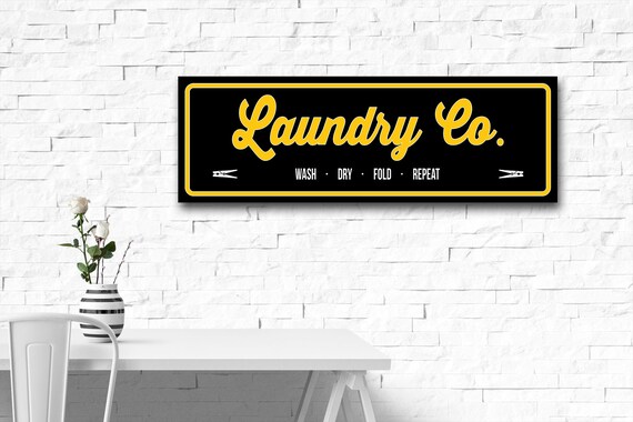Wash Dry Fold Repeat Canvas Wall Art Laundry Room Decor Etsy