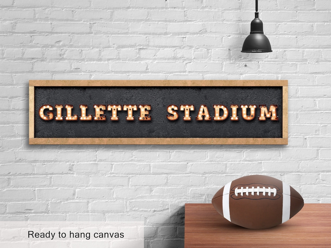 Gillette Stadium Canvas Sign Gift for New England Patriots Football Fan