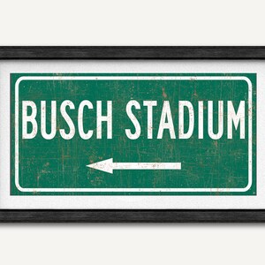 Busch Stadium Highway Sign, St. Louis Cardinals Fan Wall Art Poster Print, Baseball Gift For Him