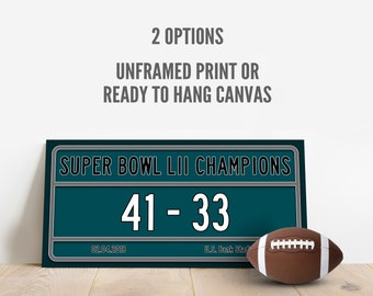 Eagles Super Bowl LII Champions Print: Philadelphia Football Art