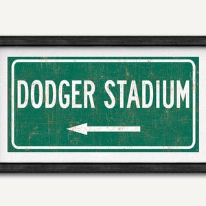 Dodger Stadium Highway Sign Art Print: Baseball Fan Gift