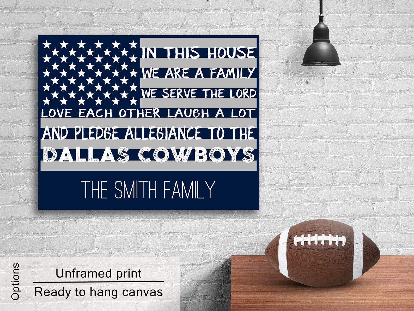 Personalized Dallas Cowboys Family Gift Flag Pledge Allegiance Etsy