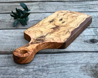 Tabla de quesos de madera de olivo, Mini tabla de servir de madera de olivo