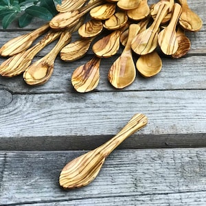 Kleine olijfhouten lepels
