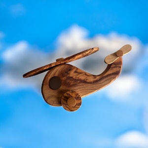 Olive Wood Toy Helicopter | Wooden Toy Helicopter | Gift For Kids