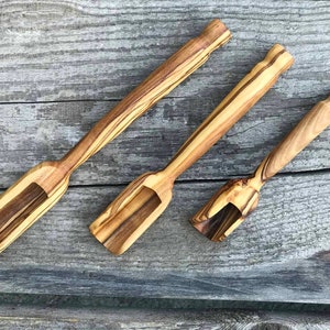 Olive Wood Spice Spoon Set, Wooden Little Spoons, Authentic Olive Wood Spoon set, Olive Wood Small Spoons, Wooden Spice Spoon