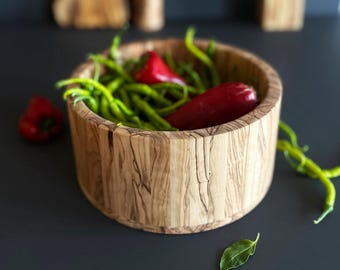Handmade Olive Wood Salad Bowl | Large Serving Bowl, 10 Inch