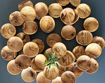 Deformed Olive Wood Mini Bowls in Bulk | Rustic Tiny Dishes |  Ring Dishes | Pinch Bowls | Christmas Dishes