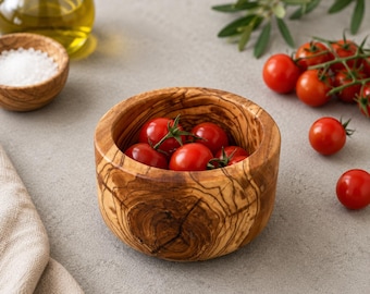Handcrafted Olive Wood Snack Bowl – Rustic Mediterranean Serving Dish