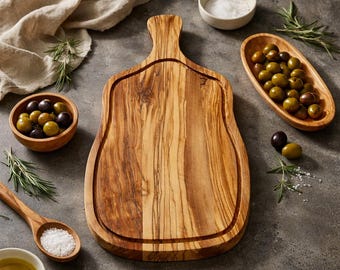 Olijfhouten steakplank, unieke houten snijplank,