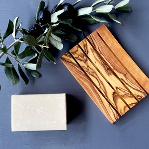 Olive Wood Soap Holder, Free Natural Olive Oil Soap