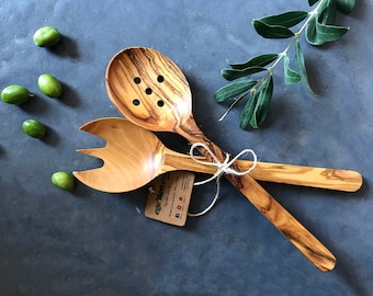 Olive Wood Cutlery Set, Olive Wood Cooking Spoon