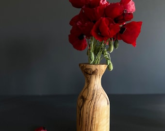 Handcrafted Olive Wood Vase | Natural Elegance For Your Home Decor