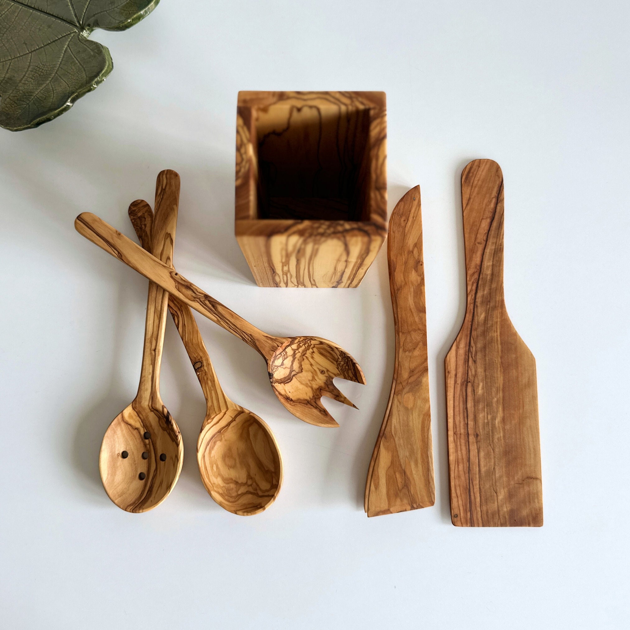 NEXGADGET Utensili Cucina Set in Silicone, Cucchiaio Paletta per Spaghetti con Manico in Legno