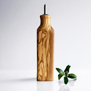 Personalized Olive Wood Oil Bottle | Handmade Olive Wood Oil Dispenser | Gift For The Home