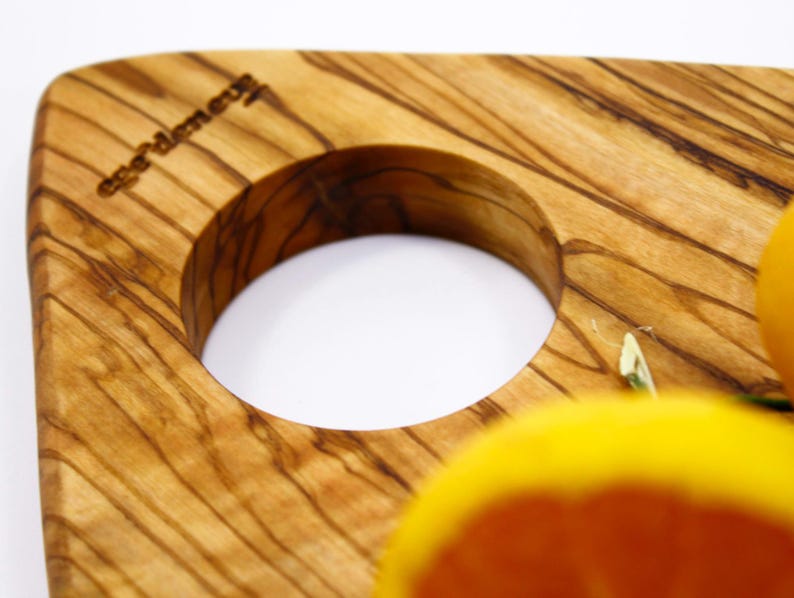 Olive Wood Serving Board, Natural Wooden Cheese Board, Wooden Cutting Board, Handmade Wooden Cutting Board, Patterned Wooden Cutting Board image 6