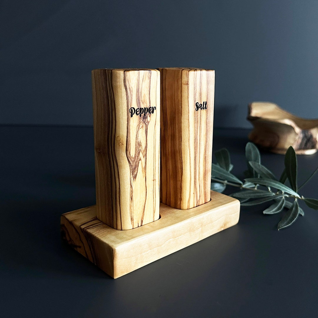 Olive Wood Salt & Pepper Shaker, Olive Wood Shaker, Authentic Wooden