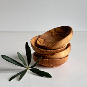 Olive Wood Sauce Bowls, Olive Wood Mini Bowls, Authentic Sauce Bowls, Art Deco Wooden Bowl