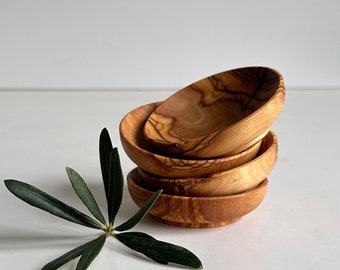 Olive Wood Sauce Bowls, Olive Wood Mini Bowls, Authentic Sauce Bowls, Art Deco Wooden Bowl