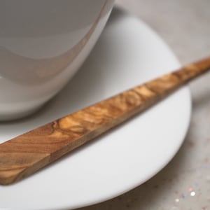 Handcrafted Olive Wood Tea Stirring Stick - Rustic Wooden Stirrer - coffee stirrer