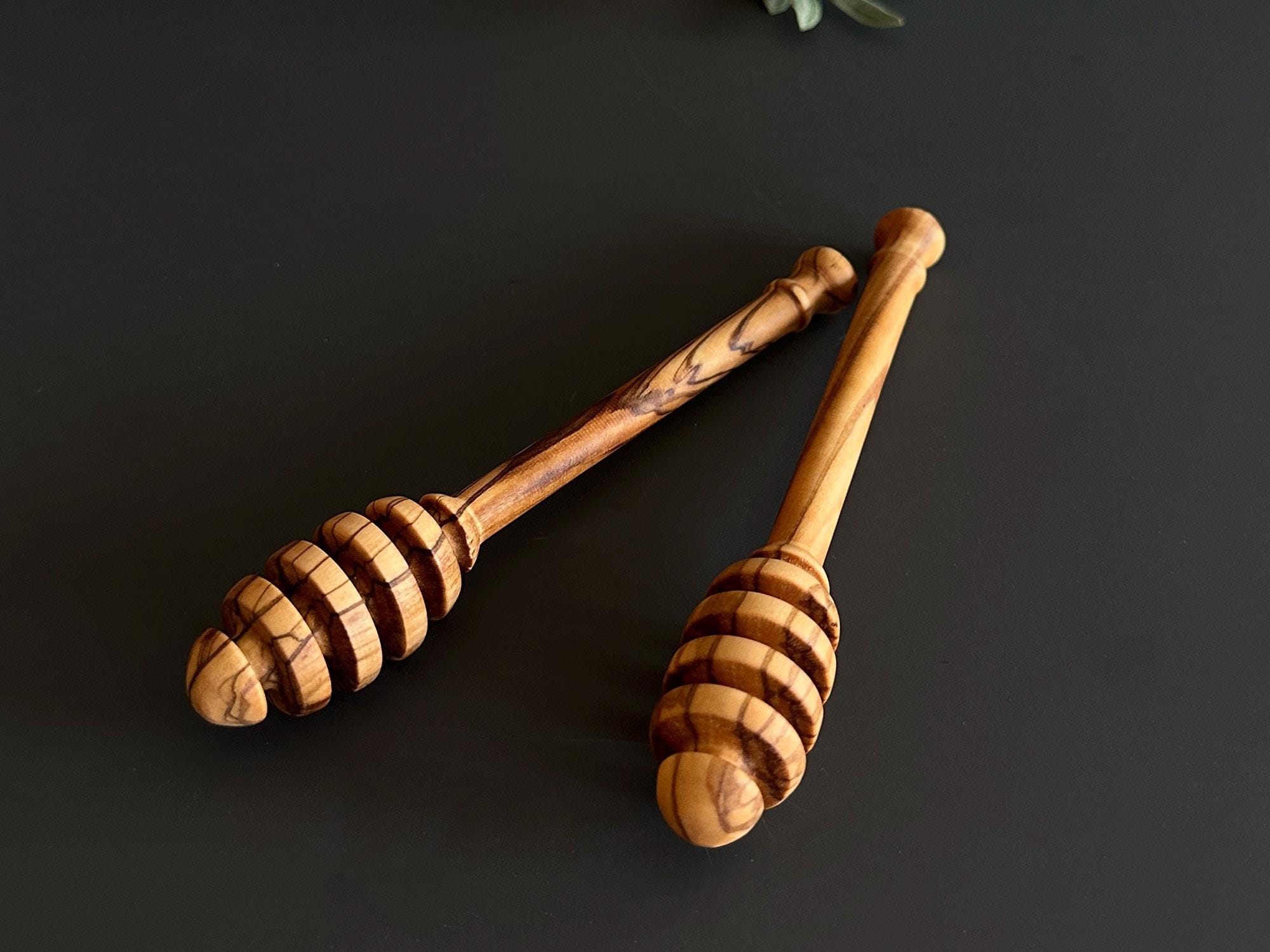 Set Colazione Legno Ulivo - Coltello Burro E Cucchiai Marmellata E Miele - Foto 14