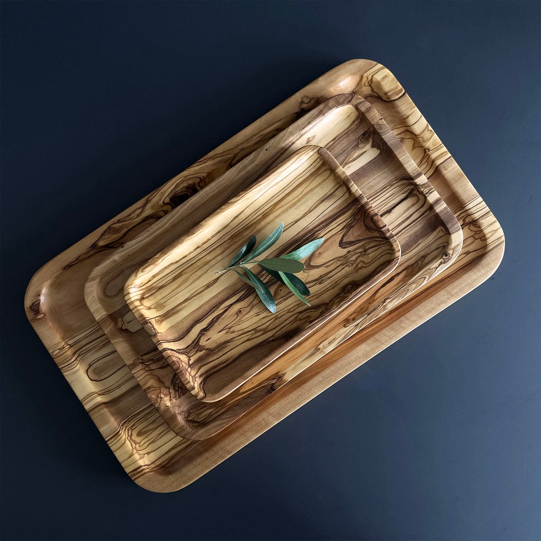 Olive Wood Serving Tray Handmade Olive Wood Tray Etsy