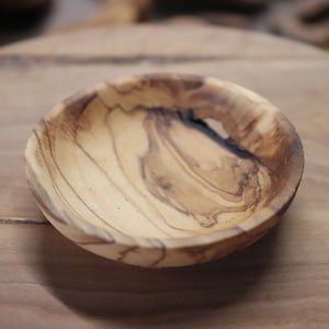 Deformed Olive Wood Mini Bowls in Bulk, Rustic Tiny Dishes image 2