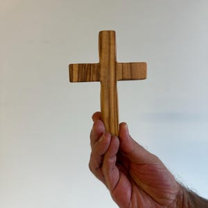 Olive Wood Cross, Olive Wood Crucifix, Wooden Cross, Organic Wooden Cross, Christian Gift, Church Gifts, Wooden Holy Cross