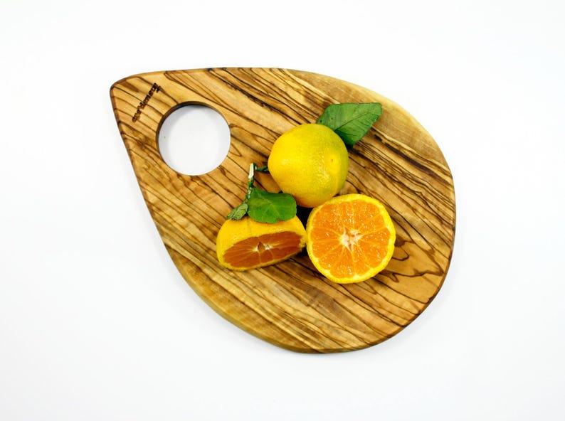 Olive Wood Serving Board, Natural Wooden Cheese Board, Wooden Cutting Board, Handmade Wooden Cutting Board, Patterned Wooden Cutting Board image 5