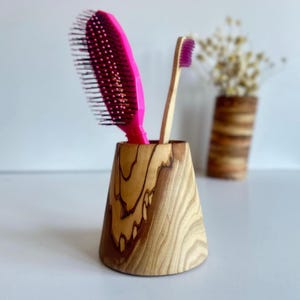 Olive Wood Bathroom Set, Olive Wood Toothbrush Holder, Authentic Toothbrush Holder, Natural Wood Toothbrush Holder, Luxury Toothbrush Holder