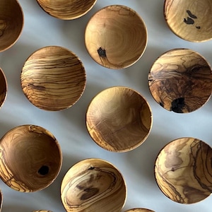 Deformed Small Plates, Deformed Olive Wood Mini Bowls, Rustic Tiny Dishes, Small Dipping Bowls, Wholesale Mini Bowls in Bulk