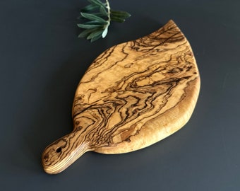 Olive Wood Board, Wooden Leaf Board, Authentic Wooden Serving Board, Natural Wood Cutting Board, High Quality Wooden Board