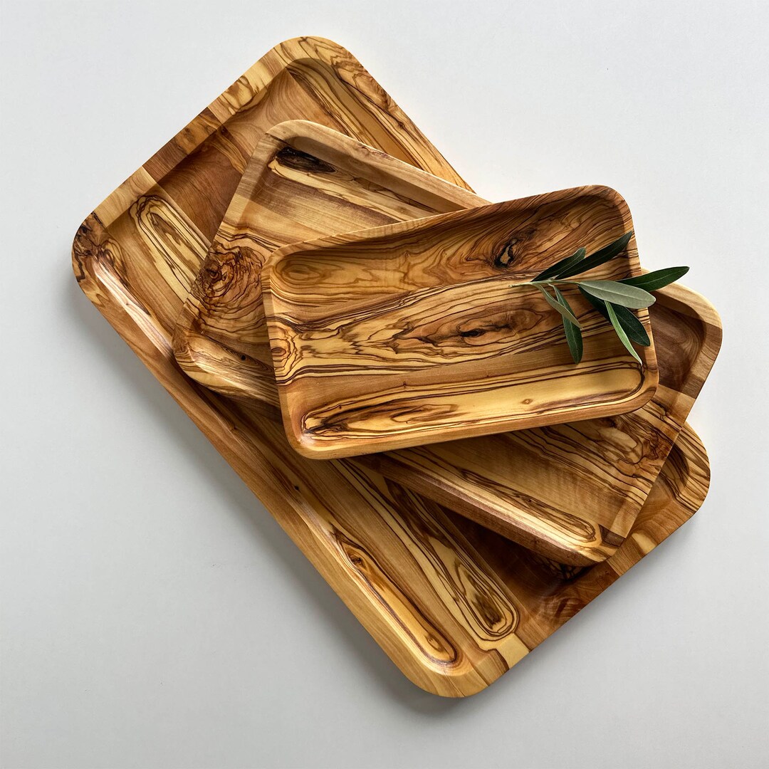 Olive Wood Serving Tray, Handmade Olive Wood Tray Etsy