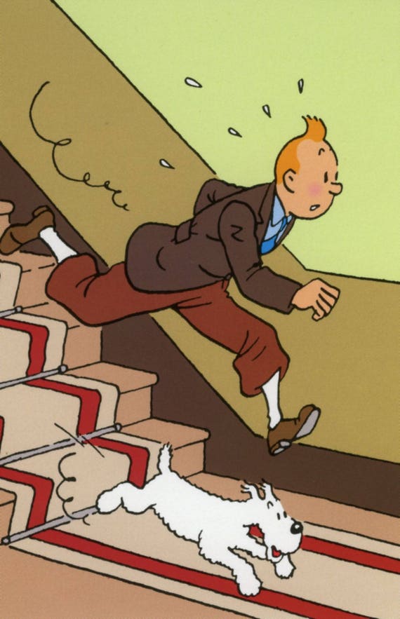 Vintage Tintin Magazine City of the Future Poster A3//A4 Print