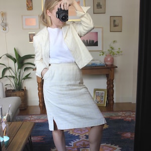Anzug weiß / White Rock Anzug / Vintage Anzug / Altweiß Anzug / Rock Anzug / cremeweiß Anzug / Blazer / Vintage Blazer / Vintage Rock