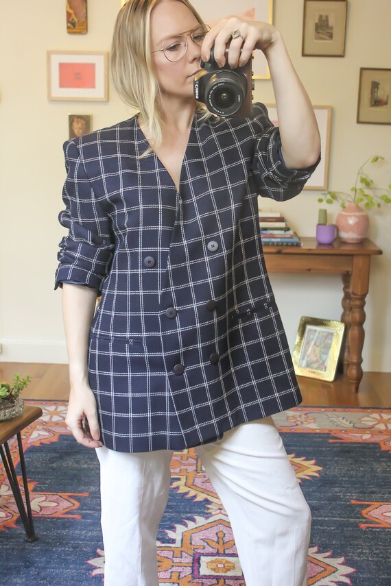 Vintage Oversize Navy Blazer / Vintage Blazer / V… - image 2