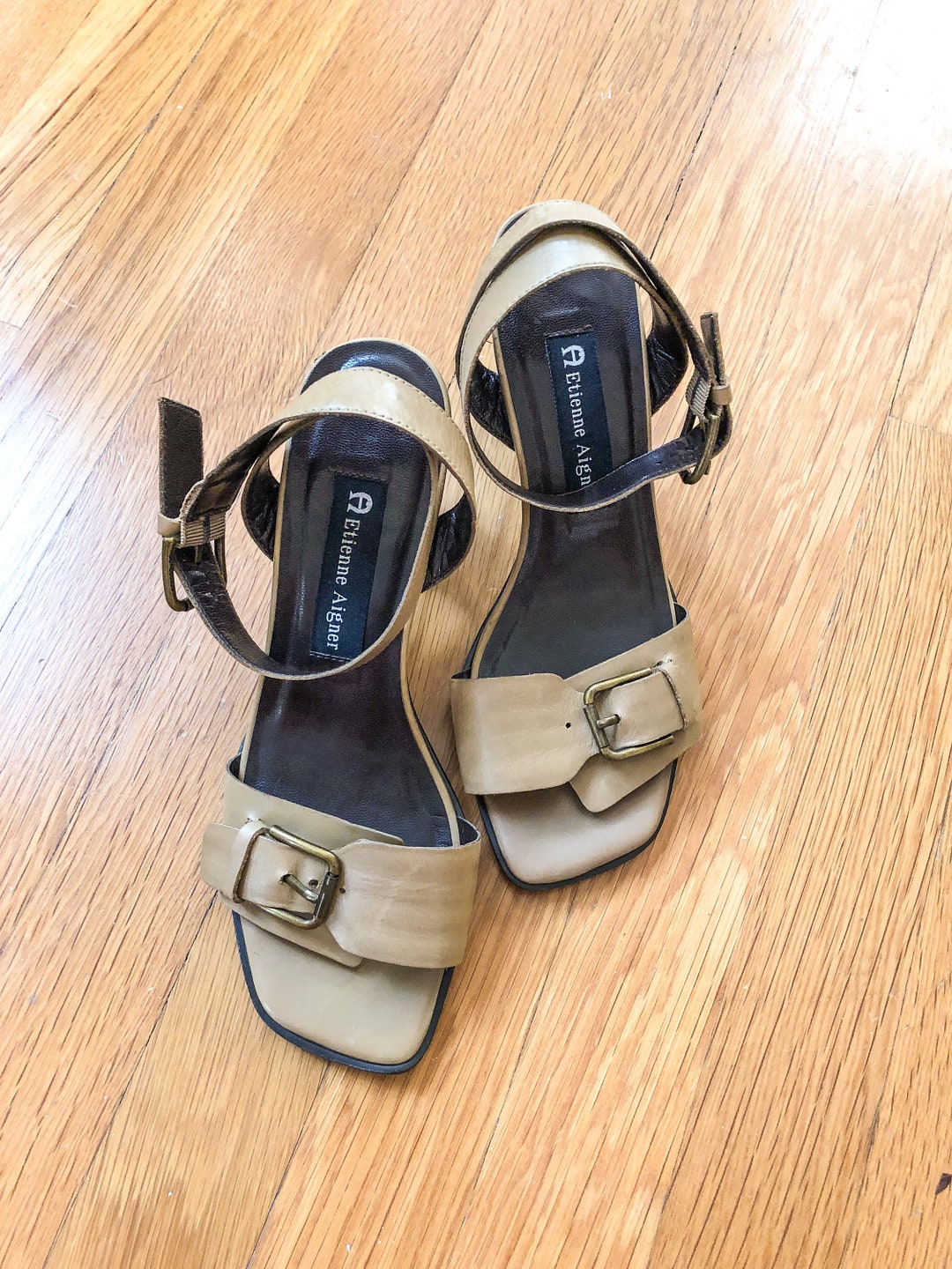 Vintage Buckle Sandals / Vintage Etienne Aiger Heels / Vintage Block