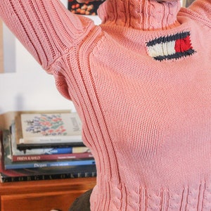 Vintage Tommy Hilfiger / Vintage Sweater / Vintage Turtle Neck / Tommy Hilfiger Sweater / Hand Knit Sweater / Custom Sweater / Logo Sweater image 4