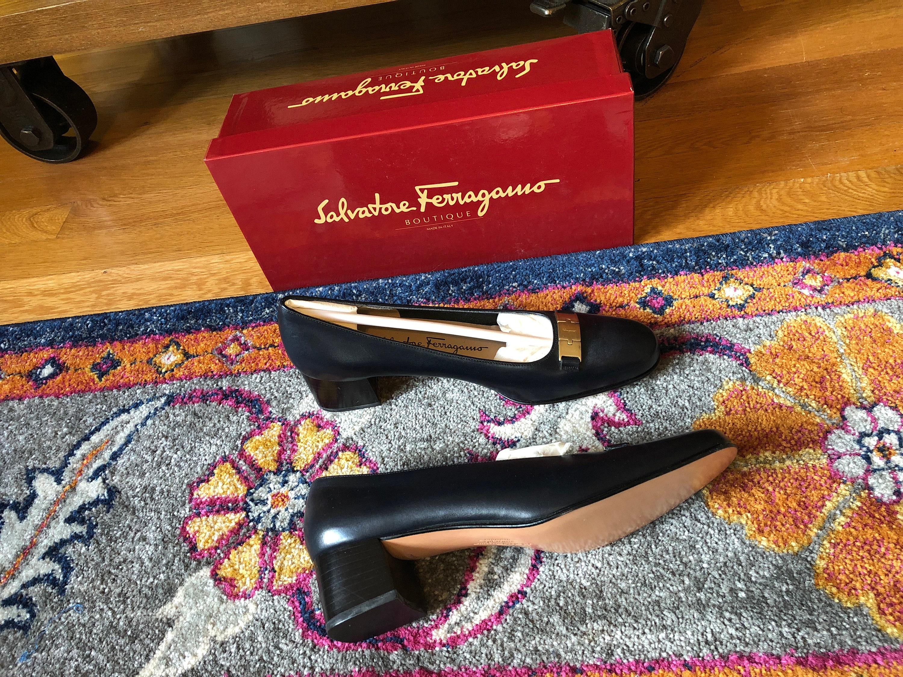 Vintage Ferragamo Shoes Pumps Giày Lười Nữ Salvatore Ferragamo