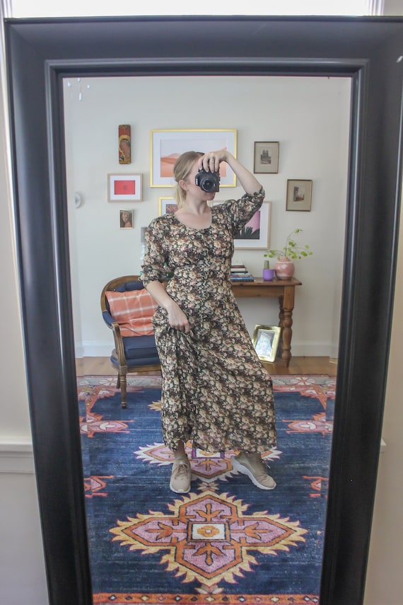 Vintage Floral Dress / Vintage Floral Maxi Dress /