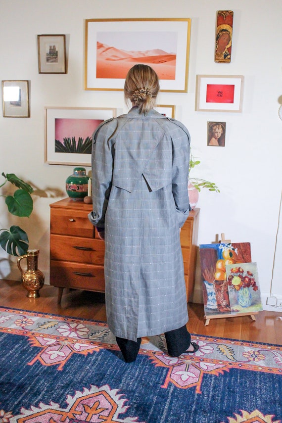 Vintage Plaid Glen Check Coat / Glen Check Trench… - image 1