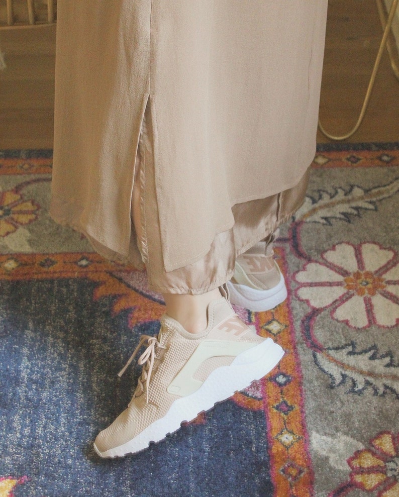 Beige Silk Dress / 100% Silk / Vintage Dress / Vintage Silk Dress / Vintage Summer Dress / Vintage Petite Dress / Tank Dress image 3